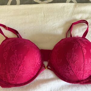 Victoria's Secret Lace Push-Up Bra in Vibrant Pink